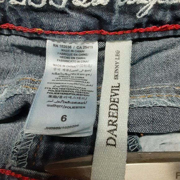 GUESS Youth Girls Daredevil Skinny Leg Jeans | Size 6 | Dark Blue - Picture 8 of 10